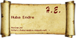 Huba Endre névjegykártya